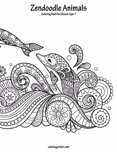 Zendoodle Animals Coloring Book for Grown-Ups Volume 1 by Createspace