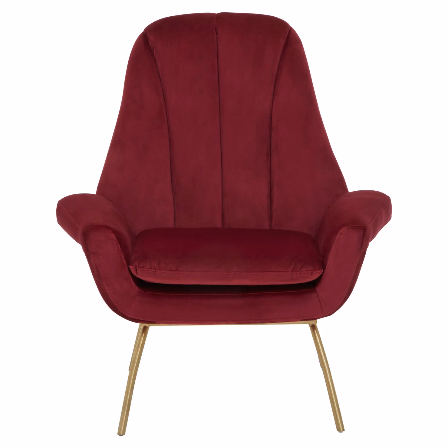 Fifty Five South Orsina Red and Gold Velvet Lounge Chair with Armrests – 2