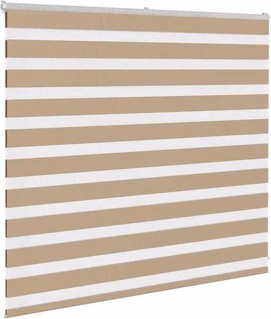 Berkfield Home Elegant Zebra Blind in Sand and Brown, W: 165 cm, H: 100 cm