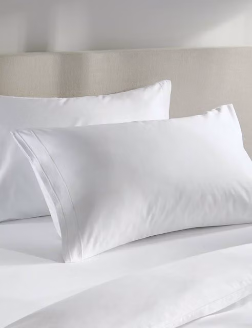M&S 2 Pack King Size Egyptian Cotton 1000 Thread Count Pillowcases in White