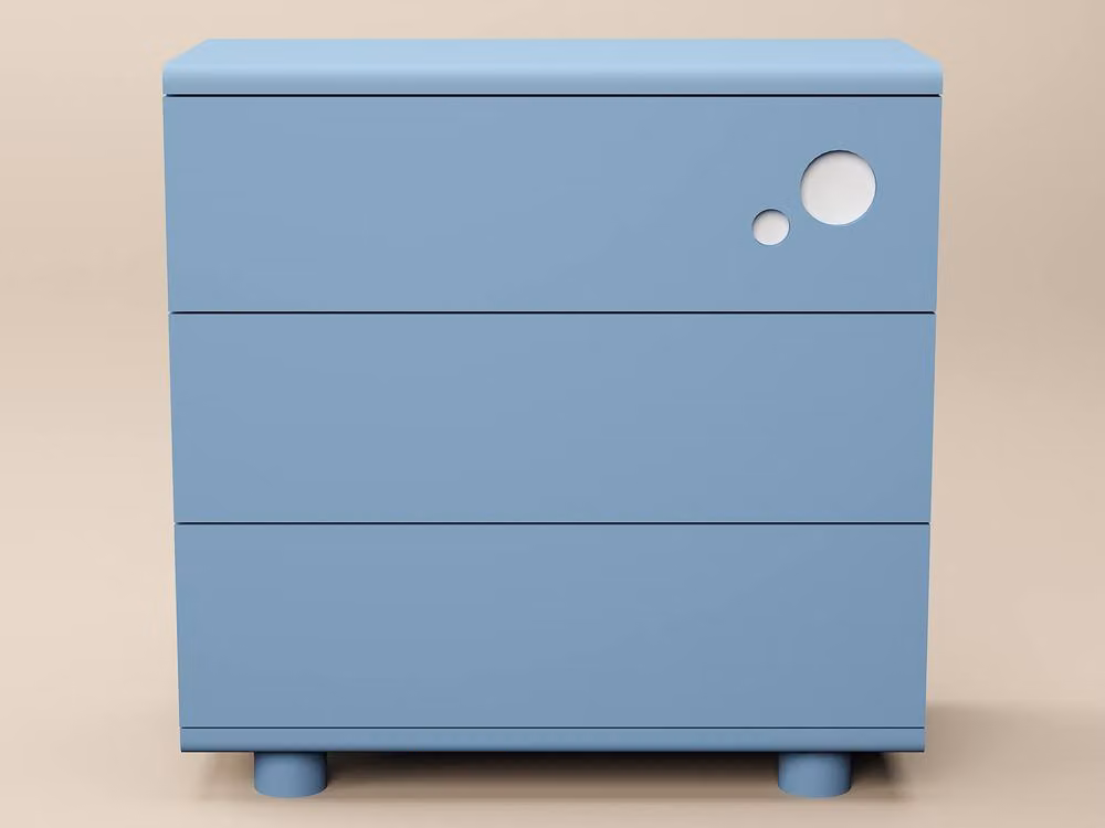 Flair Livana 3 Drawer Chest in Blue – 2