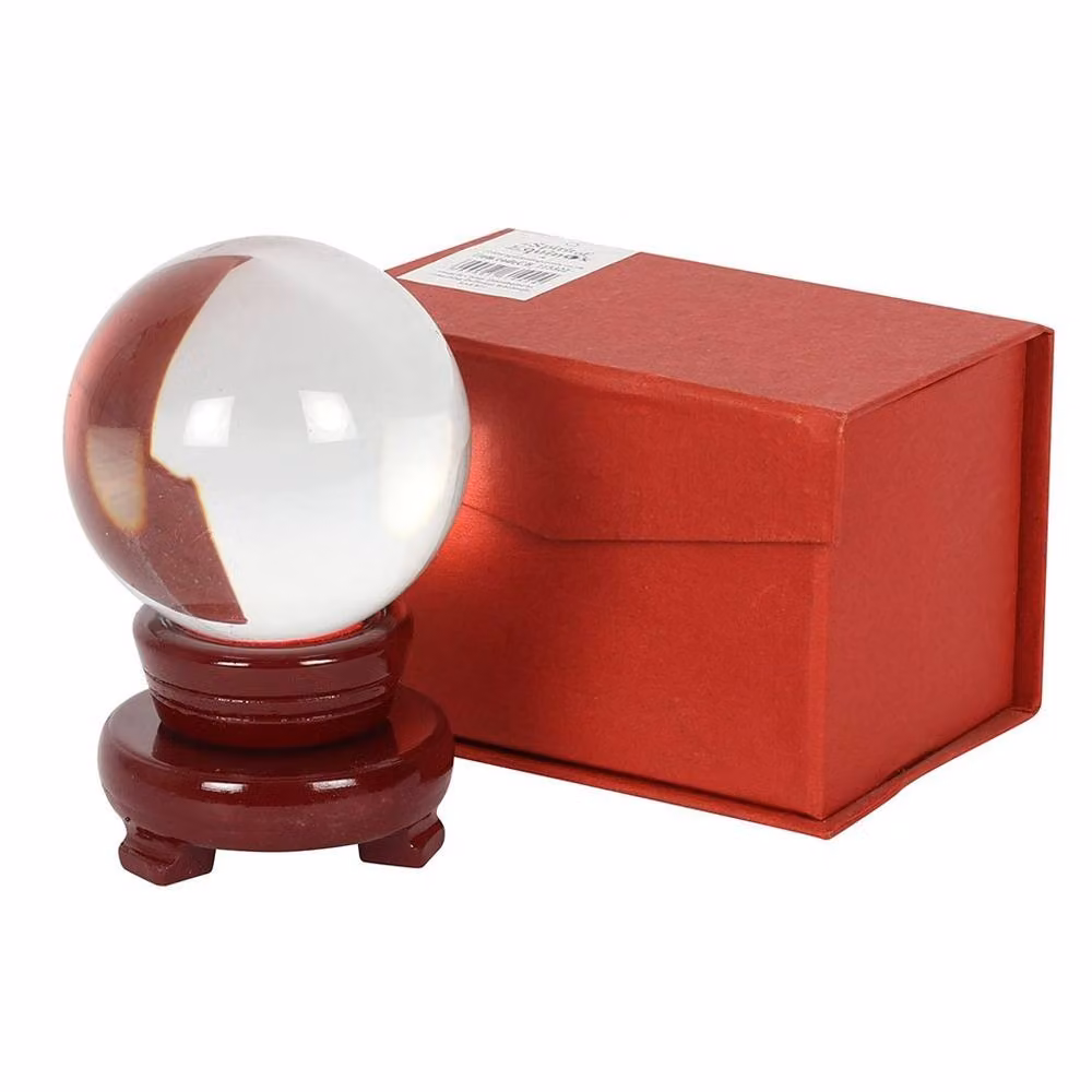 Uniqueful Clear Glass Crystal Ball with Stand, Diameter: 8 cm – 2