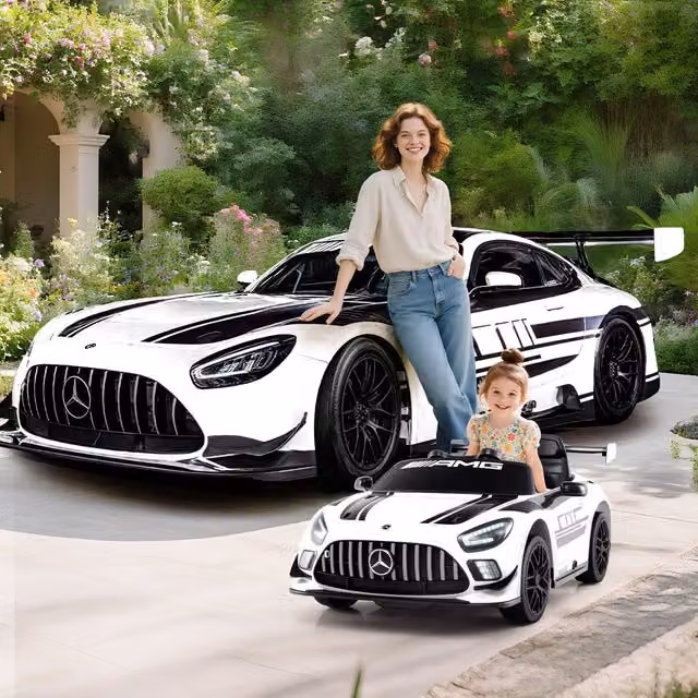 Costway Mercedes Kids Electric Ride On Car with Remote Control and Light and Sound Effects, White