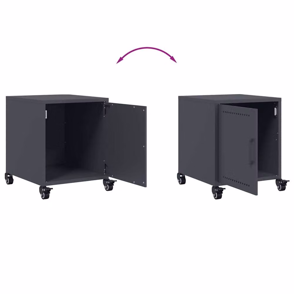 Berkfield Home Stylish Bedside Cabinet in Anthracite, W/D/H: 36 x 39 x 43.5 cm – 4