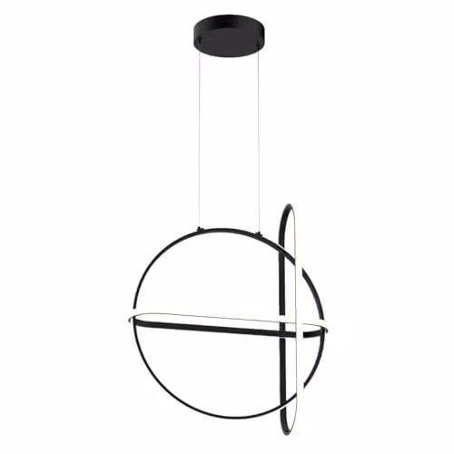 Netlighting Modern LED Suspended Pendant Light in Black with Warm White 3000K 2000lm Dimmable