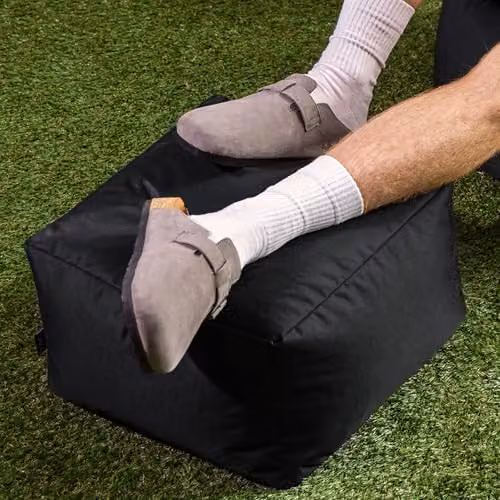 Bean Bag Bazaar Black Cube Bean Bag Footstool with Filling Included, W/D/H: 40 x 40 x 40 cm – 2