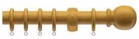 New Edge Blinds 28mm Wooden Curtain Pole Set in White, Beige and Brown, Width: 120 cm