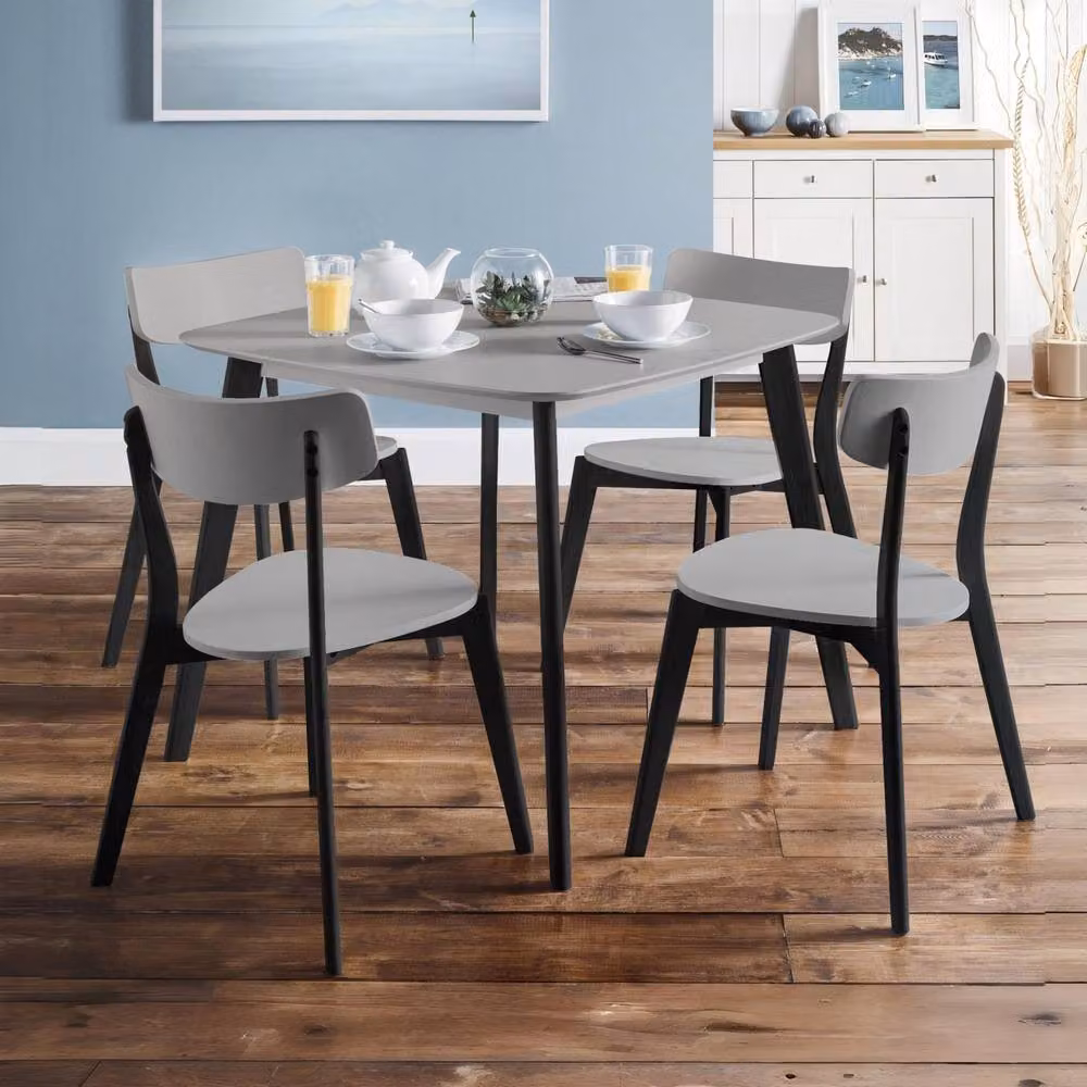 Cheshire Portland Set of 2 Modern Dining Chairs in Grey and Black – 3