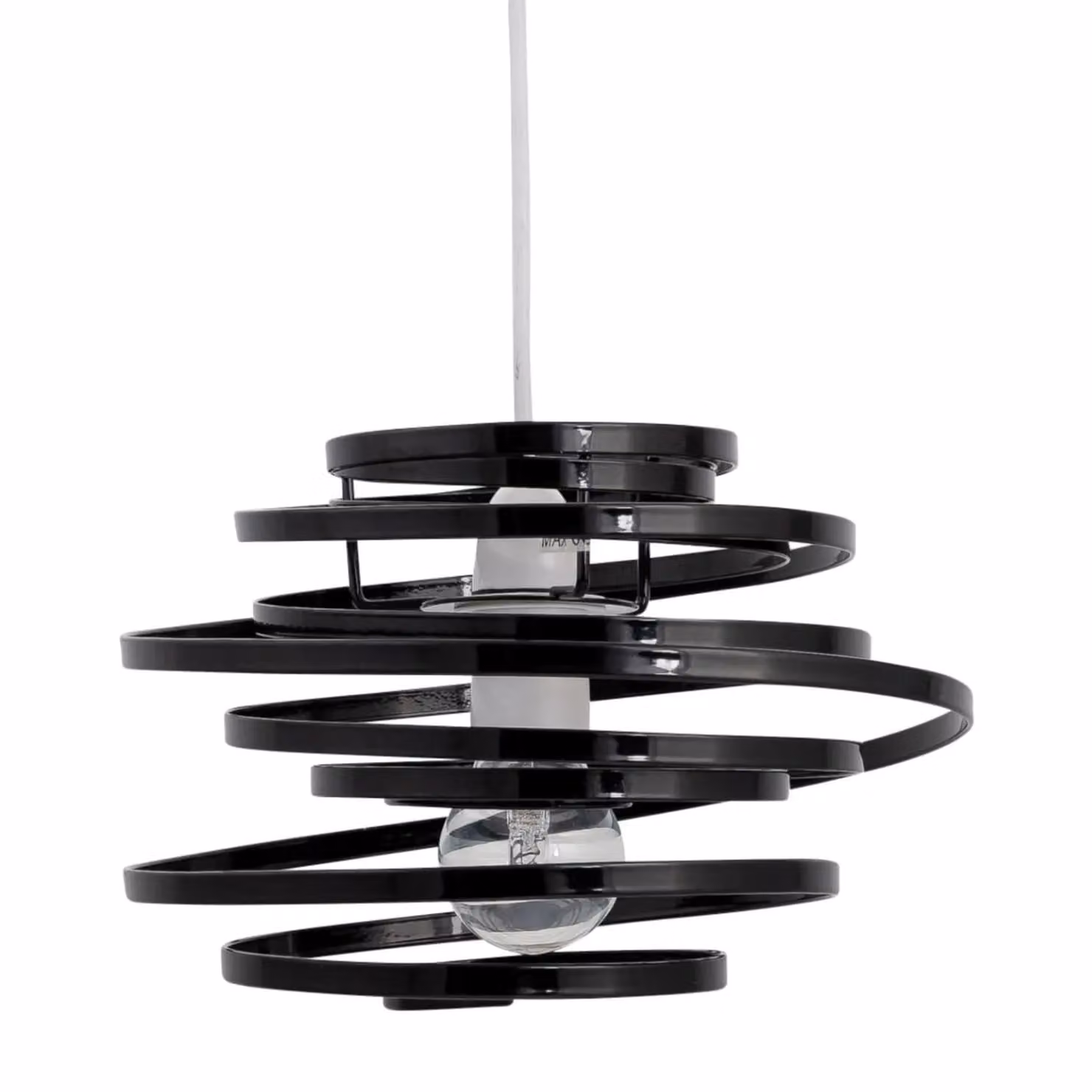 First Choice Lighting Set of 2 Black Metal Swirl Easy Fit Light Shades – 2