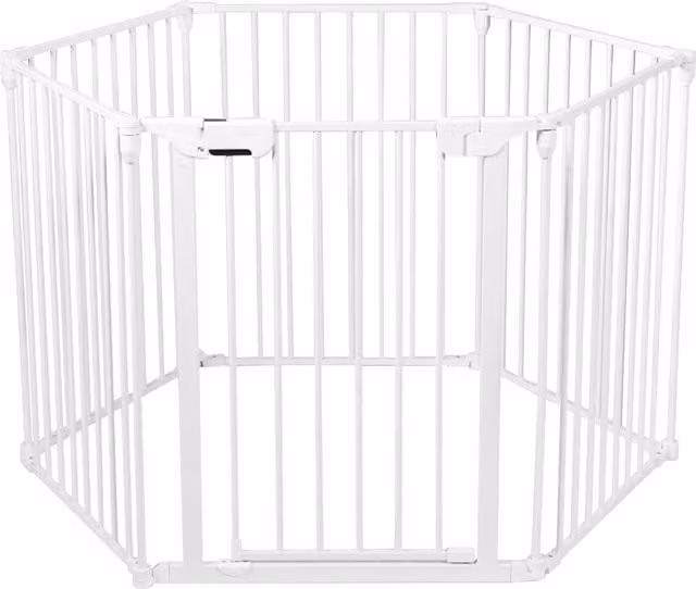 Costway 6-Panel Extendable Baby Safety Playpen and Pet Gate, White