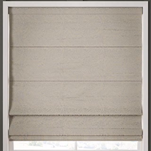 William Morris At Home Larkspur Woven Made to Measure Blackout Roman Blind in Limestone Floral Pattern