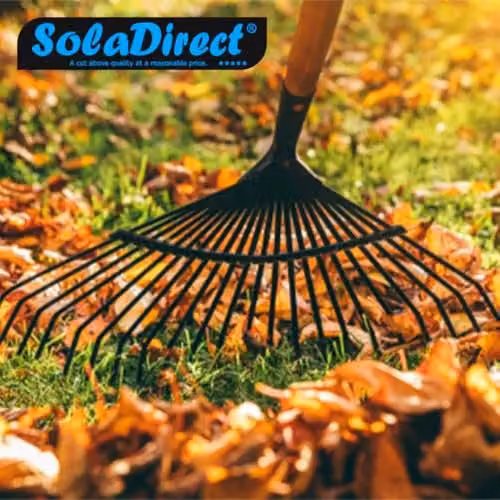 SolaDirect Lightweight 18-Tine Garden Rake with 120 cm Handle, Multicolour Leaf and Grass Rake, Width: 42 cm – 2