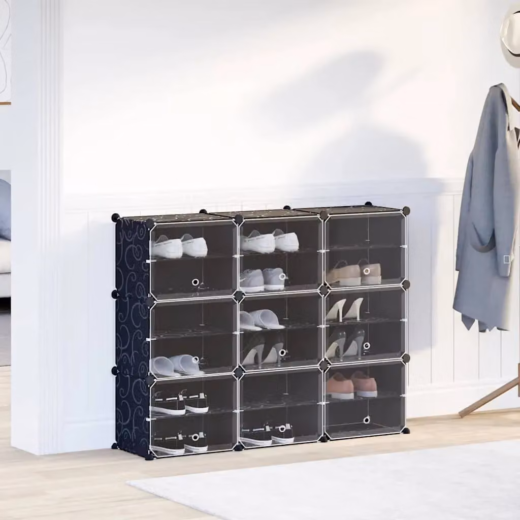 Berkfield Home 9 Cube Storage Organiser with Doors in Black Matt Plastic – 2