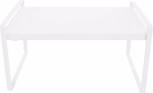 VOGREX Expandable Adjustable Cabinet Storage Shelf, White, Width: 34-63 cm
