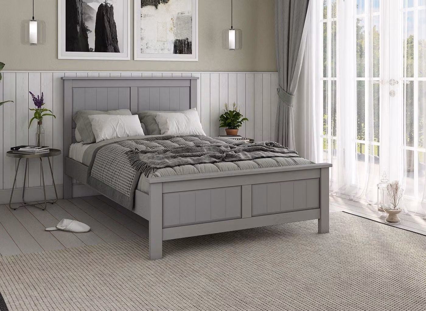 Dreams Northwood Modern Solid Pine Wooden Bed Frame in White or Grey