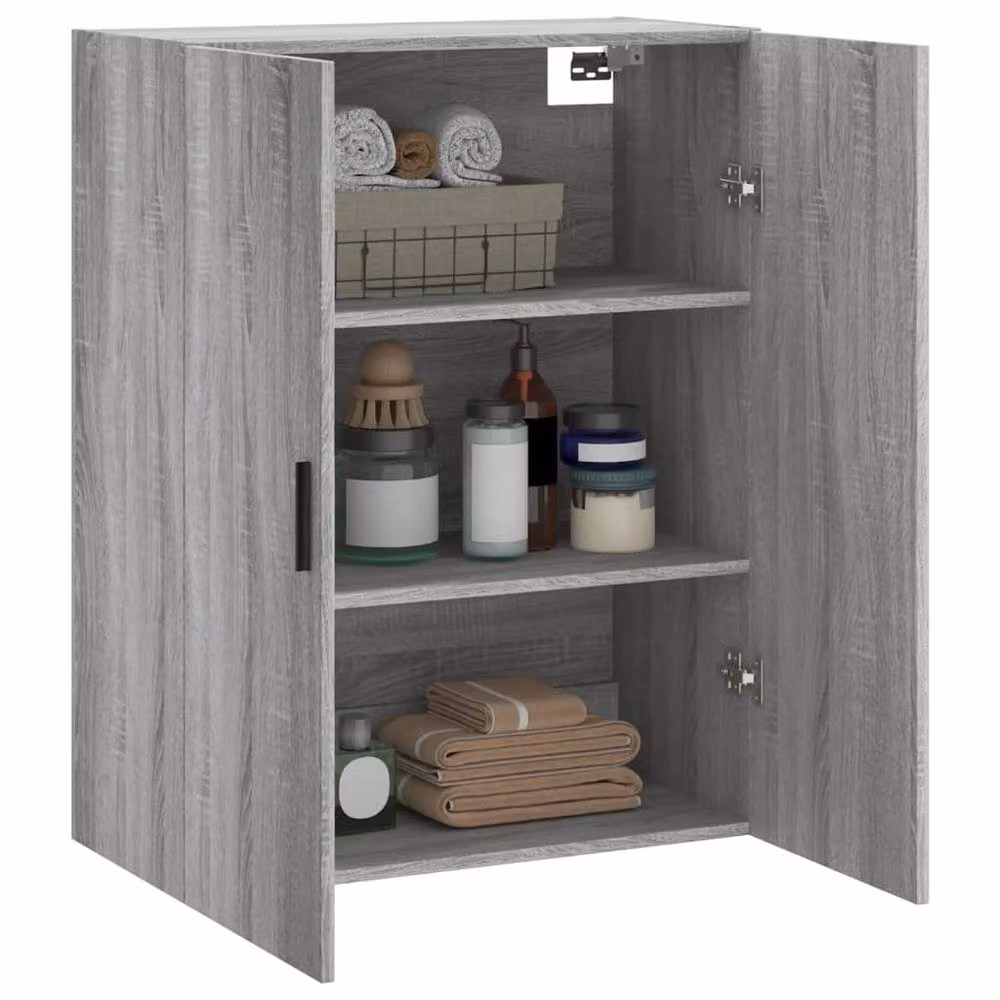 Berkfield Home Wall Mounted Cabinet in Grey Sonoma, W: 69.5 cm, D: 34 cm, H: 90 cm – 2
