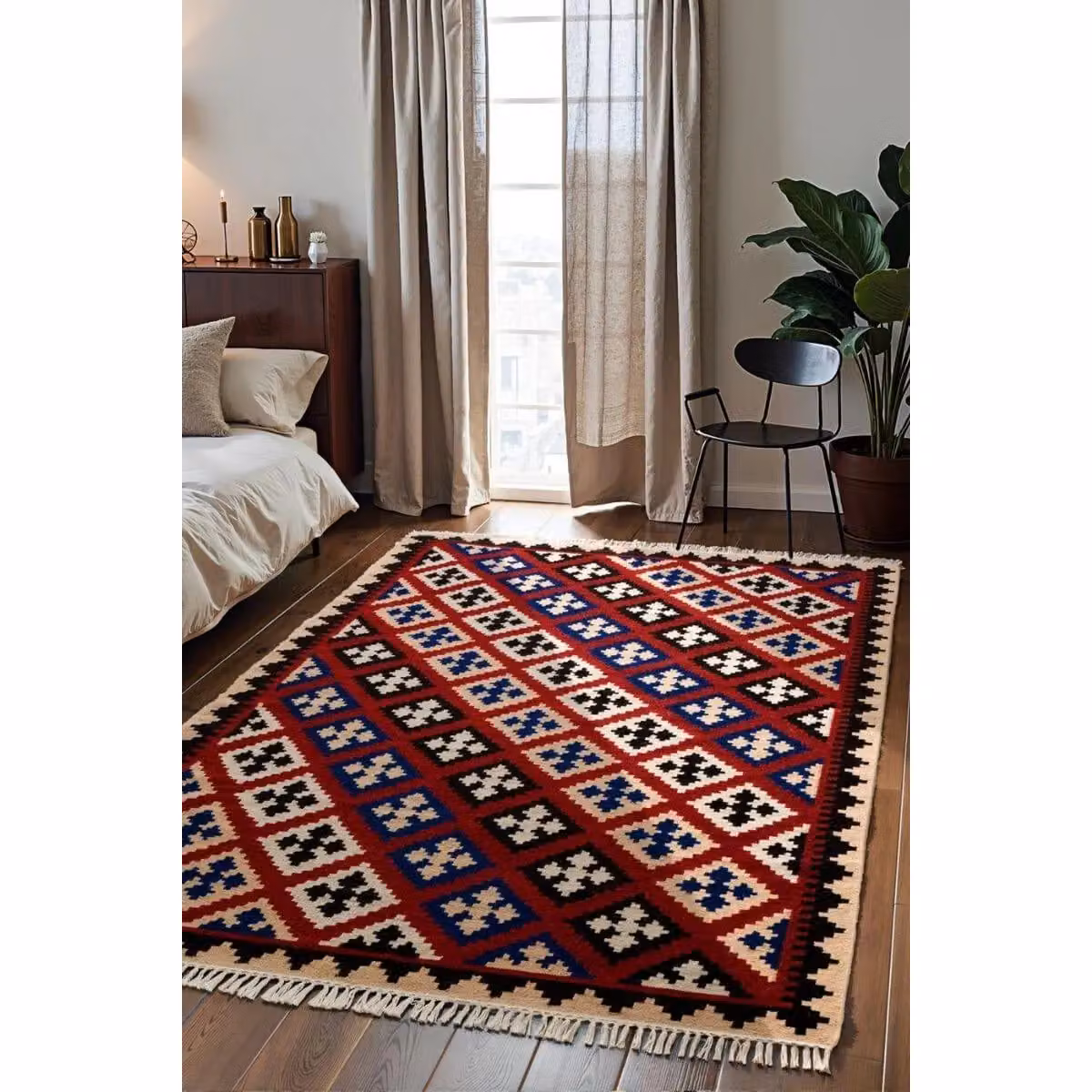 THE RUGS Kamal Kelim Vintage Design Handwoven Wool and Cotton Reversible Flat Weave Rug, Multicolour, W: 120 cm, L: 170 cm – 6