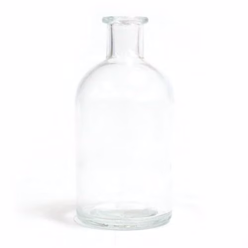 KDMD Round Antique Reed Diffuser Bottle, 250 ml, Clear and White