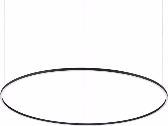 Netlighting ORACLE Slim DALI Dimmable Round Integrated LED Pendant Ceiling Light, Black, 3000K, Diameter: 150 cm