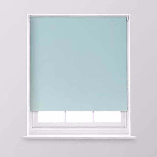 A.Unique Home Premium Trimmable Thermal Blackout Roller Window Blind in Duck Egg Blue, W: 120 cm, H: 170 cm