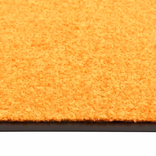 Berkfield Home Washable Non-Slip Orange and Black Pliable Doormat W/D/H: 180 x 120 x 0.9 cm
