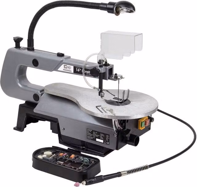 SIP 16 Inch Flexi Drive Scroll Saw in Silver and Multicolour, Aluminium Benchtop Model, Height: 40.6 cm – 1