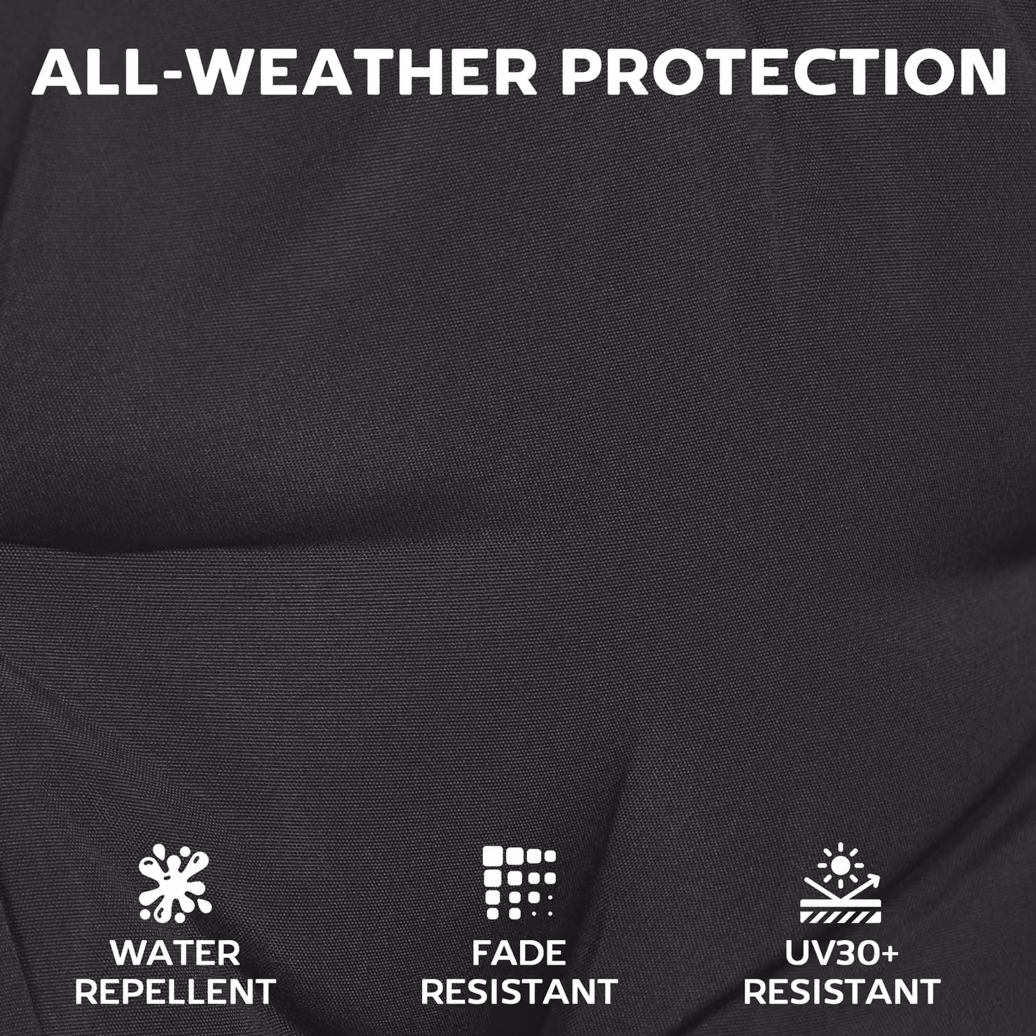 Outsunny Set of 2 Waterproof Outdoor Seat Cushions with Ties in Black – 5
