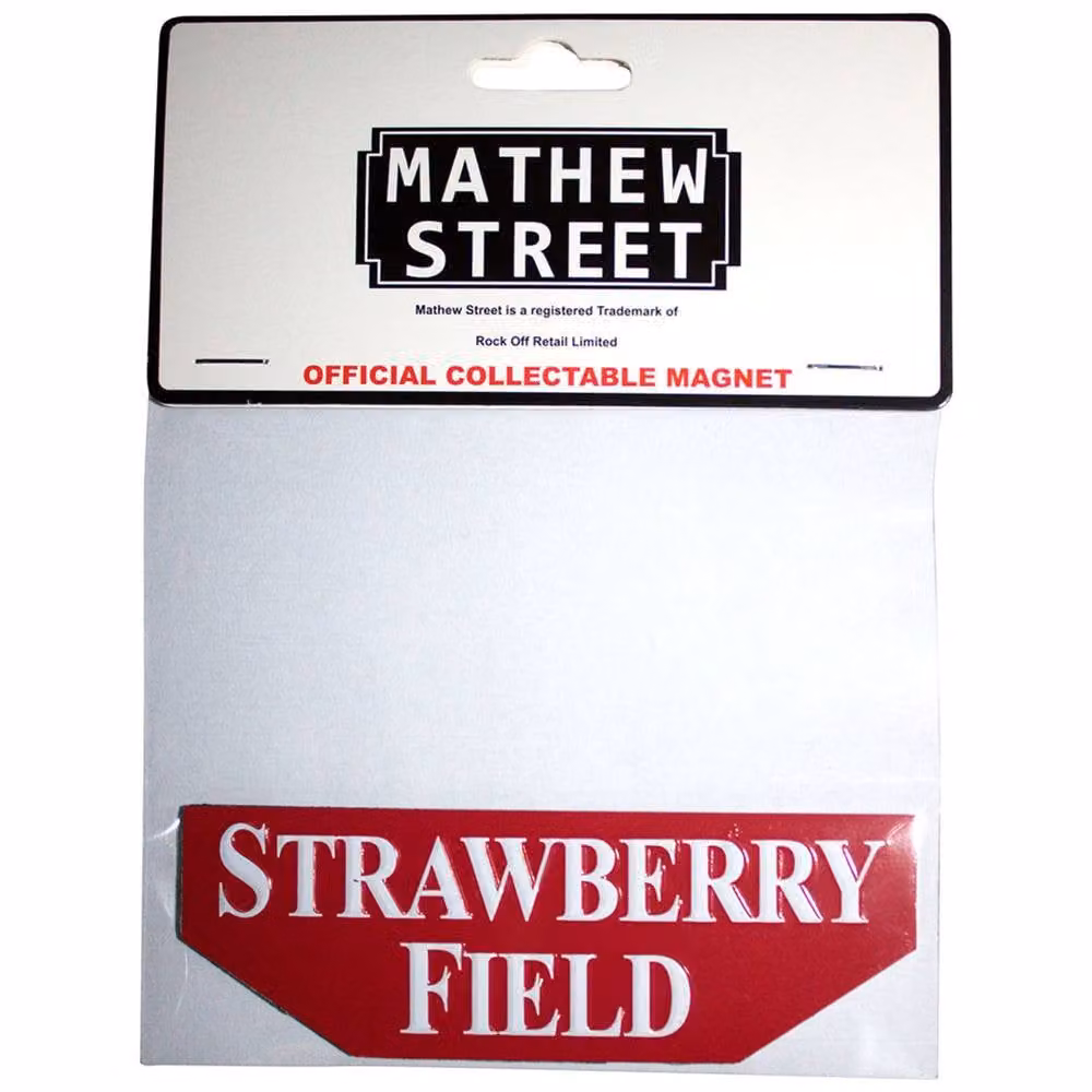 Rock Off Strawberry Field Embossed Metal Fridge Magnet in Red – 2