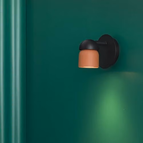 Netlighting Coco Modern Adjustable Wall Spotlight in Black and Terracotta with 1x GU10 Socket – 2