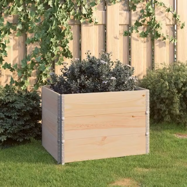 Berkfield Home Set of 3 Solid Pine Wood Raised Beds in Brown, W: 80 cm, D: 60 cm – 1