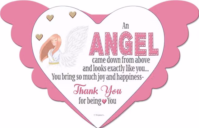 Sensations Angel From Above Heart Design Plaque in Multicolour