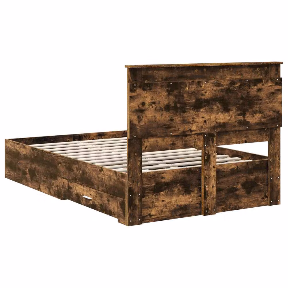 Berkfield Home Modern Bed Frame with Headboard and Drawers in Brown Engineered Wood – 5