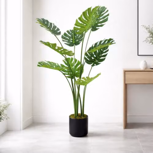 Leaf Design UK Realistic Artificial Monstera Cheese Plant in Green, Height: 120 cm – 2
