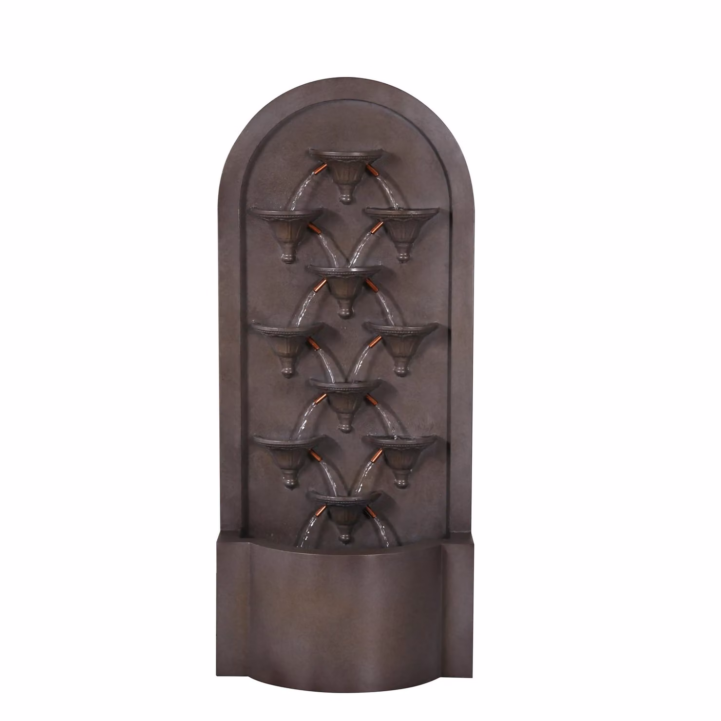 Primrose Obidos Tiered Cascading Zinc Water Feature in Grey, Height: 109 cm – 5