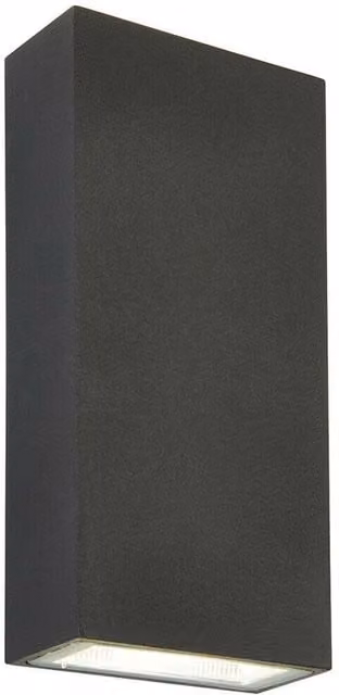 Loops IP44 Outdoor Up & Down LED Wall Light in Anthracite Grey with Cool White Accent – 1