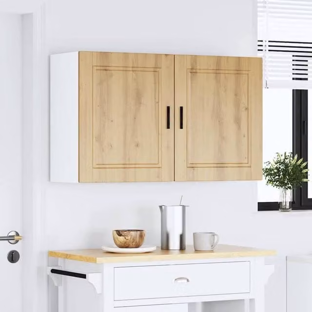 Berkfield Home Porto Artisan Oak Kitchen Wall Cabinets, 2 Piece, Brown