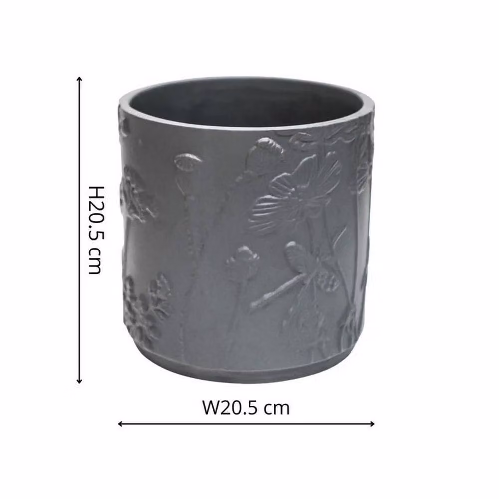 Lemon Pavilion Kew Stoneware Meadow Planter in Grey, W/D/H: 20.5 x 20.5 x 20.5 cm – 5