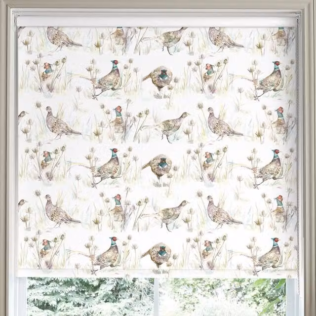 Voyage Bowmont Made to Measure Blackout Roller Blind in Pheasant Floral Pattern, Multicolour