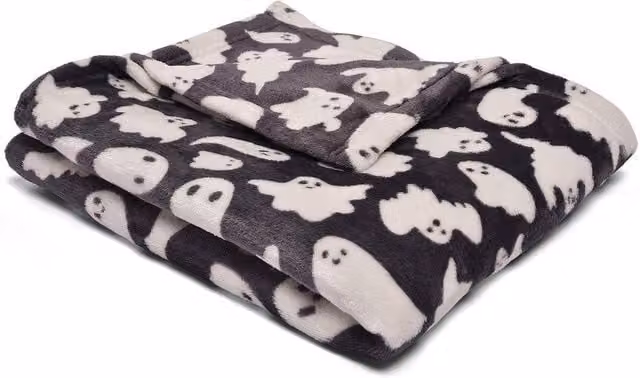 Bedlam Spooky Ghosts Halloween Fleece Throw in Grey, W/D/H: 120 x 150 cm – 1