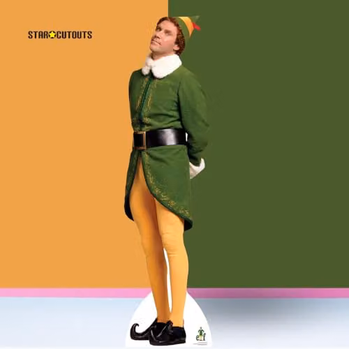 Star Cutouts SC1696 Buddy Elf Waiting For Christmas Lifesize Cardboard Cutout Multicolour Festive Party Decoration – 4