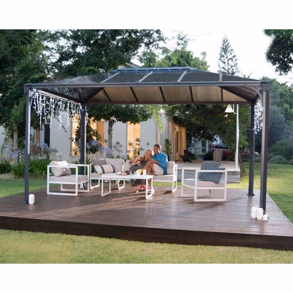 Palram Martinique 4300 Garden Gazebo in Grey, W/D/H: 295.5 x 430 x 274.5 cm – 2