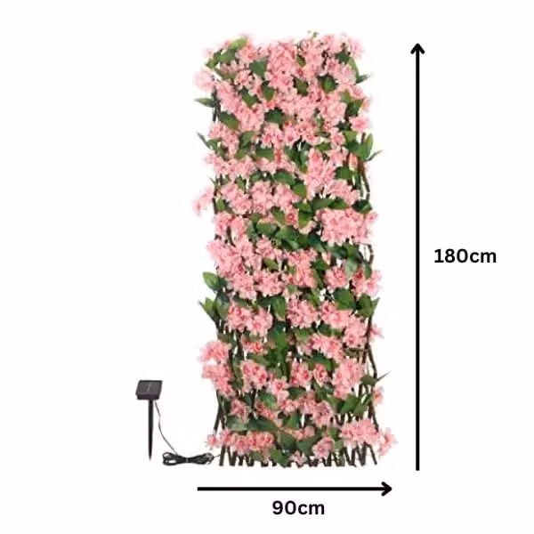 Marco Paul Solar Artificial Flower Wall - Pink Blossom in Light Pink, W/H: 90 x 180 cm – 2
