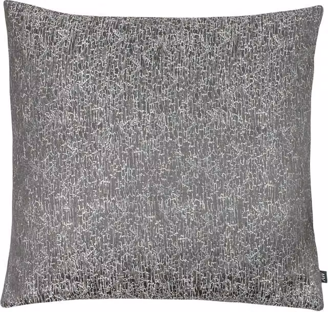 Ashley Wilde Grey Velvet and Polyester Square Cushion, W/D/H: 50 x 50 x 50 cm
