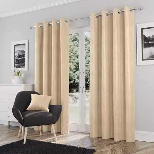 Enhanced Living Cream Thermal Blackout Eyelet Curtains, W: 168 cm, H: 229 cm – 1