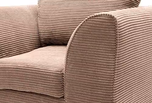 Abakus Direct Jumbo Cord Armchair in Brown, W/D/H: 102 x 86 x 78 cm – 5