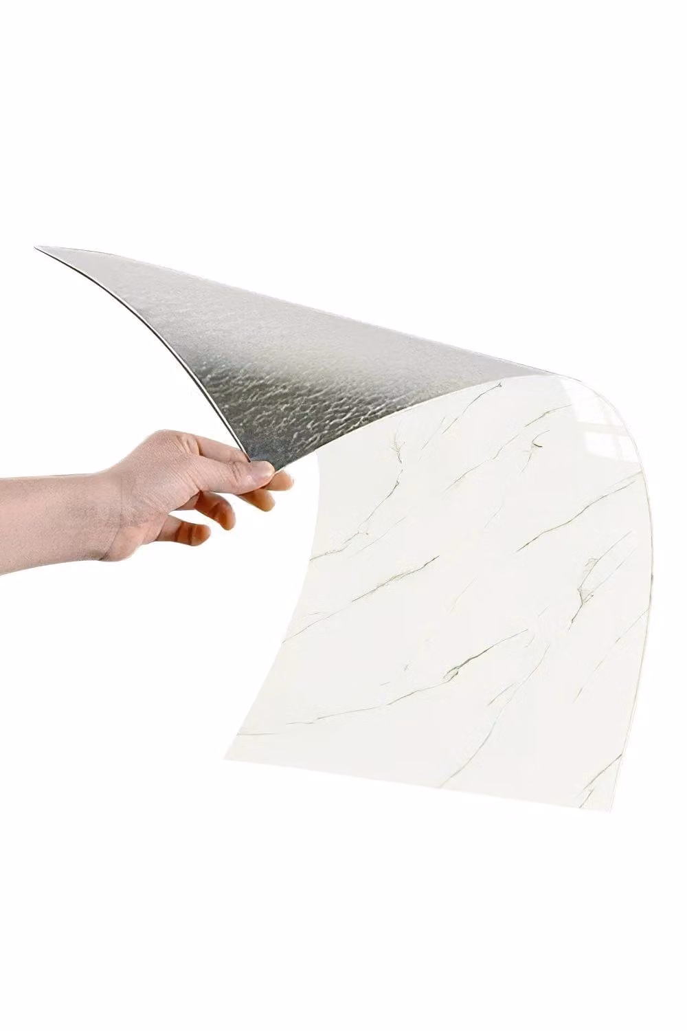H&O Direct 10 Piece Yellow Marbling PVC Peel and Stick Waterproof Rectangle Wall Tiles