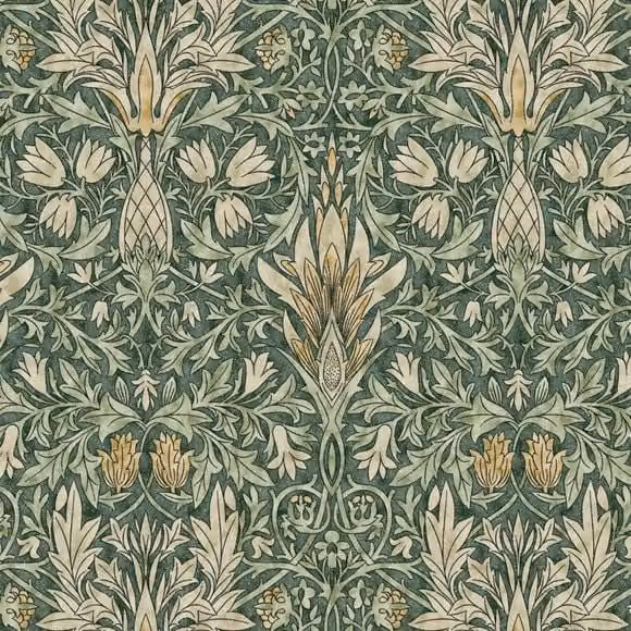 William Morris Snakeshead Digitally Printed Fabric in Green