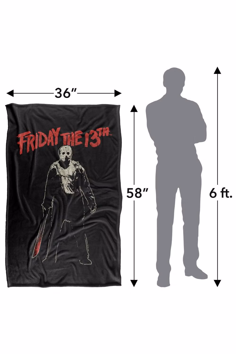 Warner Bros. Friday The 13th Chchch Ahahah Super Soft Fleece Throw Blanket, Multicolour, W: 152 cm, D: 127 cm – 8