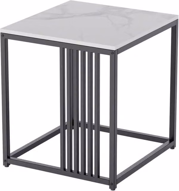 KORVIXA Square Coffee Table with White Marble Top, W/D/H: 100 x 100 x 45 cm – 1