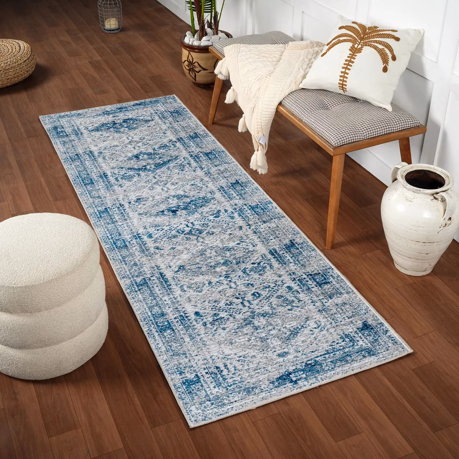 Livabliss Monte Carlo Traditional Boho Living Room Rug in Blue, Grey and White, W: 120 cm, L: 170 cm – 6